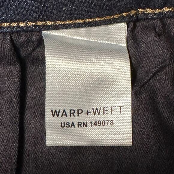 Warp + Weft Amsterdam Slim Jeans Mens Actual Size 39x30 Dark Blue Denim Straight - Picture 7 of 11